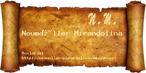 Neumüller Mirandolina névjegykártya